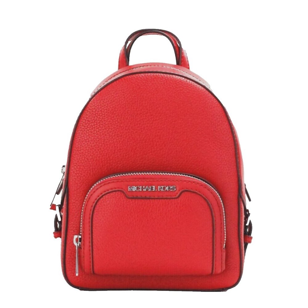 New Michael Kors Jaycee Extra-Small Leather Convertible Backpack Bright Red